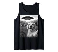 Divertente Alieno UFO Golden Retriever Abduction Selfie Canotta