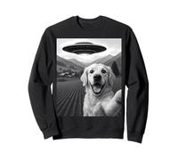 Divertente Alieno UFO Golden Retriever Abduction Selfie Felpa
