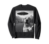 Divertente Alieno UFO Labrador Retriever Abduction Selfie Felpa