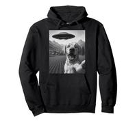 Divertente Alieno UFO Labrador Retriever Abduction Selfie Felpa con Cappuccio