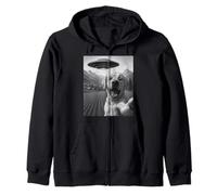 Divertente Alieno UFO Labrador Retriever Abduction Selfie Felpa con Cappuccio
