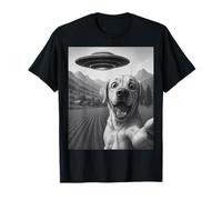 Divertente Alieno UFO Labrador Retriever Abduction Selfie Maglietta