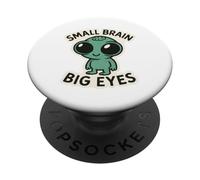 Divertente alieno verde carino insolito - Cervello piccolo grandi occhi PopSockets PopGrip Adesivo