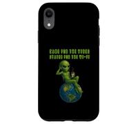Divertente alieno Vibing on Earth UFO Meme Uomini Donne Bambini Custodia per iPhone XR