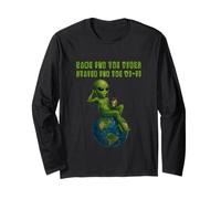 Divertente alieno Vibing on Earth UFO Meme Uomini Donne Bambini Maglia a Manica