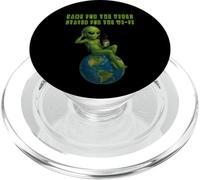 Divertente alieno Vibing on Earth UFO Meme Uomini Donne Bambini PopSockets PopGrip per MagSafe