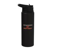 Divertente alimentato da Pottery Lover Potter Citazioni divertenti sulla ceramica Stainless Steel Insulated Water Bottle