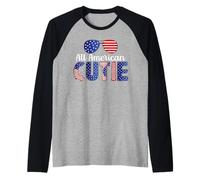Divertente all American Cutie Maglia con Maniche Raglan