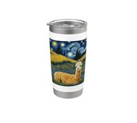 Divertente Alpaca Camicia Alpacas Van StarryNight Pittura Bicchiere termico in acciaio inox doppia parete
