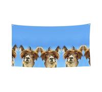 Divertente alpaca Llama stampa Holiday Party Banner decorazioni con metallo, per interni ed esterni, da appendere, con occhielli, 1 confezione