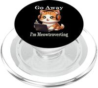 Divertente amante dei gatti Kawaii introverso andare via I'm Meowtroverting PopSockets PopGrip per MagSafe