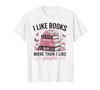 Divertente Amante dei Libri Citazione introversa Libri sopra Le Persone Maglietta