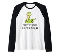 Divertente Amante del Serpente Mi Dispiace Il Mio Serpente ha Mangiato i compiti Maglia con Maniche Raglan