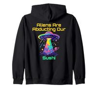 Divertente amante del sushi con alieno UFO rapimento umorismo VIbes Meme Felpa con Cappuccio