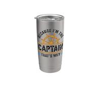 Divertente amante della vela "Because I'm The Captain That's Why" Bicchiere termico in acciaio inox doppia parete