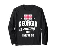 divertente, amante, georgia, dicendo, con, georgiano, bandiera Maglia a Manica