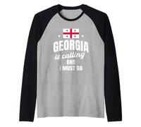divertente, amante, georgia, dicendo, con, georgiano, bandiera Maglia con Maniche Raglan