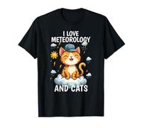 Divertente Amo la meteorologia e i gatti Weatherman Boy Girl Maglietta