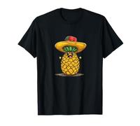 Divertente ananas indossare Sombrero per un look piccante Fiesta Maglietta