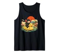 Divertente Anatra Axolotl Ninja Che cavalca Simpatico Animale Umorismo Design Canotta