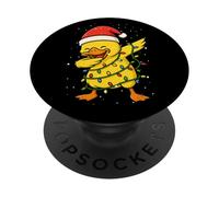 Divertente anatra gialla che dabbing Natale vacanze di Natale ragazzi ragazze PopSockets PopGrip Adesivo