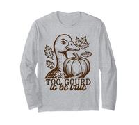 Divertente Anatra Troppo Zucca per Essere Un Vero Gioco di Parole Autunnale Maglia a Manica