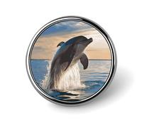 Divertente animale delfino distintivo rotondo carino spilla cappelli giacche decorazione personalizzata spilla abbigliamento gioielli accessori per festa di nozze regalo