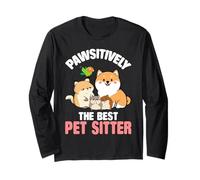 Divertente animale domestico seduto design carino pet sitter cane gatto Maglia a Manica