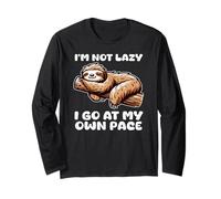 Divertente animale pigro - I'm Not Lazy I Go At My Own Pace - Bradipo Maglia a Manica