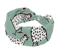 Divertente animale pollo modello Roster fasce larghe per le donne antiscivolo turbante fascia elastica per capelli yoga fascia per capelli sudore sport allenamento copricapo