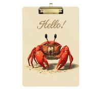 Divertente animale spiaggia granchio Ciao raccoglitore con appunti all'interno trasparente per il primo anno insegnante deve avere dimensioni 9 x 12,5 Tablas para escribir