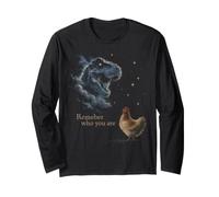 Divertente antenato di Pollo T-Rex Ricorda Chi Sei Maglia a Manica