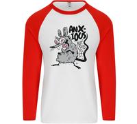 Divertente Anxious Rat Ansia Uomo L/S Baseball T-Shirt