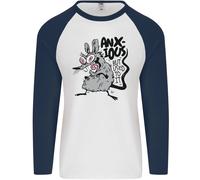 Divertente Anxious Rat Ansia Uomo L/S Baseball T-Shirt
