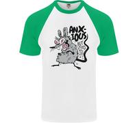 Divertente Anxious Rat Ansia Uomo S/S Baseball T-Shirt