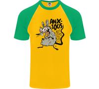Divertente Anxious Rat Ansia Uomo S/S Baseball T-Shirt