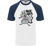 Divertente Anxious Rat Ansia Uomo S/S Baseball T-Shirt