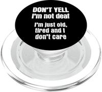 Divertente anziano vecchio stanco non si preoccupa di invecchiare con problemi di udito PopSockets PopGrip per MagSafe