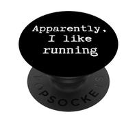 Divertente apparentemente mi piace correre mamma papà sorella fratello fan PopSockets PopGrip Adesivo
