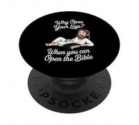 Divertente Apri la Bibbia Fede Cristiana Umorismo Dire Scherzo per adulti PopSockets PopGrip Adesivo