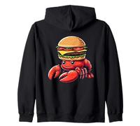 Divertente Aragosta Burger Felice Fast Food Amante Felpa con Cappuccio