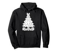 Divertente Armonicista Christmas Tree Armonica Felpa con Cappuccio