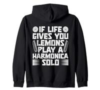 Divertente Armonicista If Life Gives You Lemon Play Armonica Felpa con Cappuccio