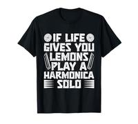 Divertente Armonicista If Life Gives You Lemon Play Armonica Maglietta