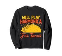 Divertente Armonicista Will Play For Tacos Armonica Felpa