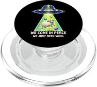 Divertente, arriviamo in pace, abbiamo solo bisogno di Wool Sci Fi UFO PopSockets PopGrip per MagSafe