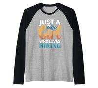 Divertente Arte escursionistica per Ragazze Donne Alpinista Amante delle Escursioni Maglia con Maniche Raglan