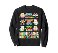Divertente Asilo Rock Paper Scissor Torna a Scuola Studente Felpa