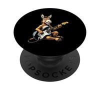 Divertente asino che suona la chitarra elettrica amante della musica degli animali PopSockets PopGrip Adesivo