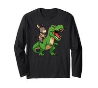 Divertente asino dinosauro Trex Zoo amante degli animali ragazzi ragazze bambini Maglia a Manica